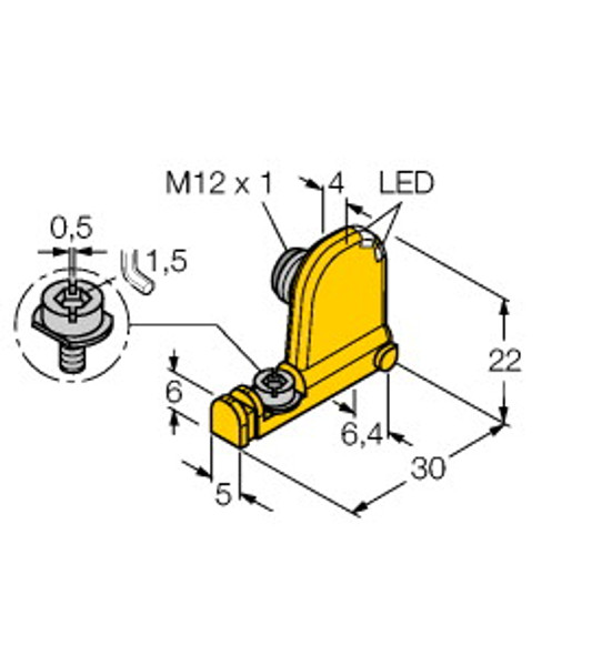 Turck Bim-Unt-Ap6X2-H1141 Magnetic Field Sensor, For Pneumatic Cylinders