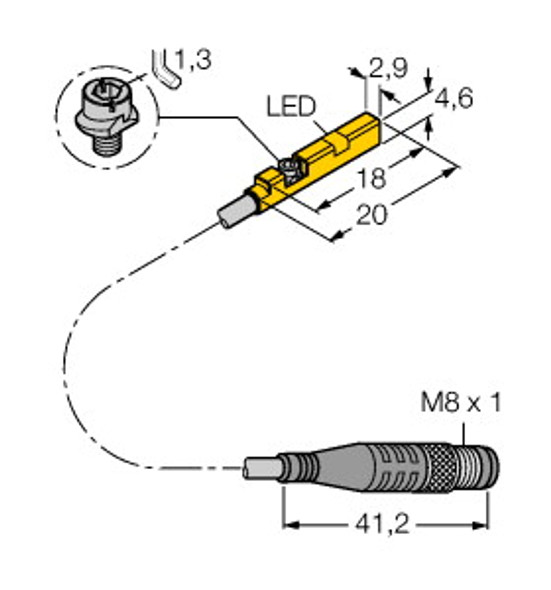 Turck Bim-Unr-Ap6X-0.3-Psg3M/S1778 W/M Magnetic Field Sensor, For Pneumatic Cylinders