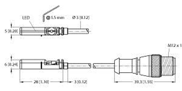 Turck Bim-Unt-Ay1X-0.3-Rs4.21T/S1139 Magnetic Field Sensor, for pneumatic cylinders