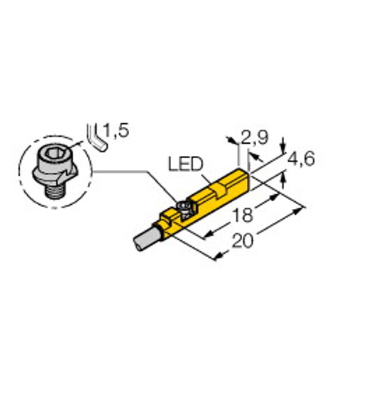 Turck Bim-Unr-Ap6X 1M Magnetic Field Sensor, For Pneumatic Cylinders