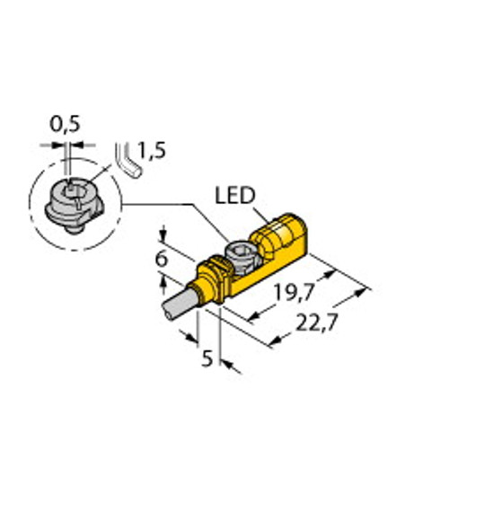 Turck Bim-Untk-Ap6X Magnetic Field Sensor, Compact design for small hydraulic cylinders