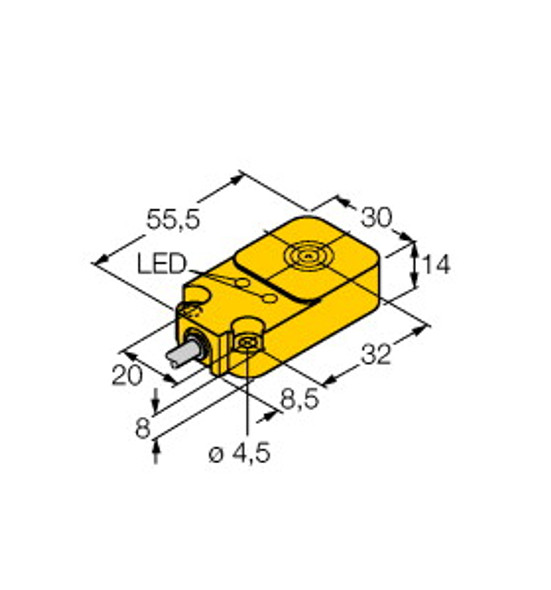 Turck Ni20-Q14-Ap6X2 7M Inductive Sensor, Standard