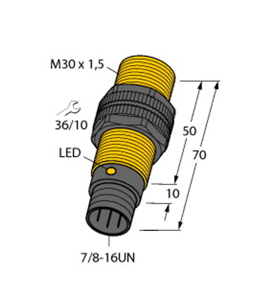 Turck Bi10-P30-An6X-B2141 Inductive Sensor, Standard