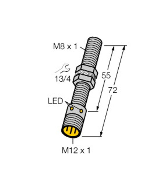 Turck Bi1.5-G08-An7X-H1341 Inductive Sensor, Standard