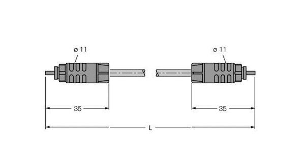 Turck Sfol-0.5M IP-Link Optical Fiber, PUR Cable Jacket