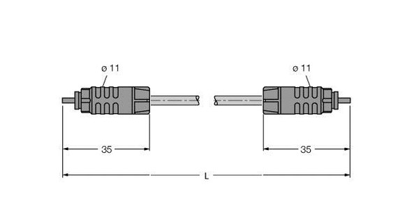 Turck Sfol-5M IP-Link Optical Fiber, PUR Cable Jacket