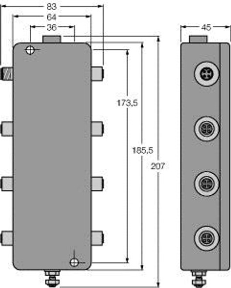 Turck Jbbs-48-E613/3G PROFIBUS-PA, IP67 junction box, 6-channel