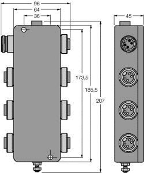 Turck Jbbs-48Sc-M613/Ex PROFIBUS-PA, IP67 junction box, 6-channel, PTB 03 ATEX 2236