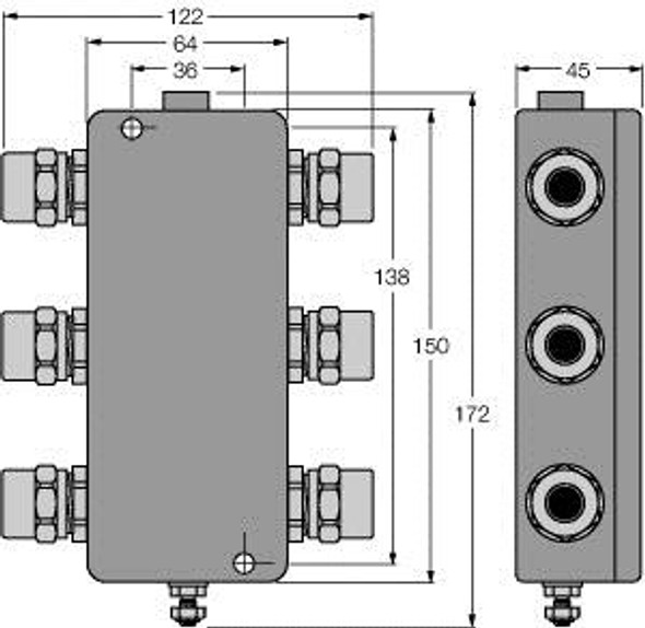 Turck Jbbs-49Sc-T415B/Ex FOUNDATION fieldbus, IP67 junction box, 4-channel, PTB 03 ATEX 2236