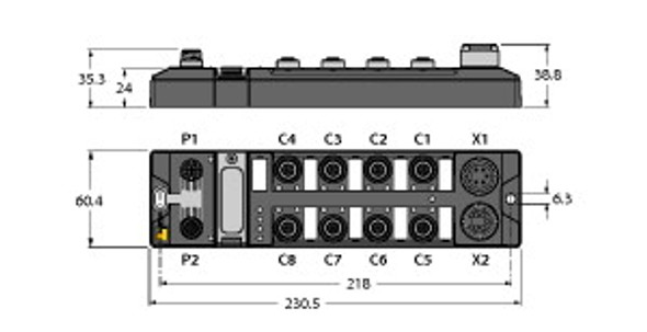Turck Tbdp-L2-8Dip-8Dop Fieldbus I/O module PROFIBUS-DP, 8 Digital PNP Inputs and 8 Digital PNP Outputs 2 A