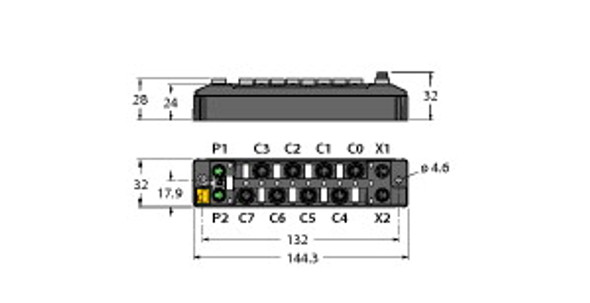 Turck Tben-S1-8Dop Compact Multiprotocol I/O Module for Ethernet, 8 Digital PNP Outputs 0.5 A