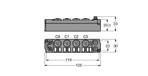 Turck Snne-0008D-0001 piconet Extension Module for IP-Link, 8 Digital Outputs 0.5 A