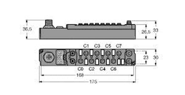 Turck Sdnl-0404D-0003 piconet Coupling Module for DeviceNet, 4 Digital PNP Inputs Filter 3 ms, 4 Digital Outputs 0.5 A