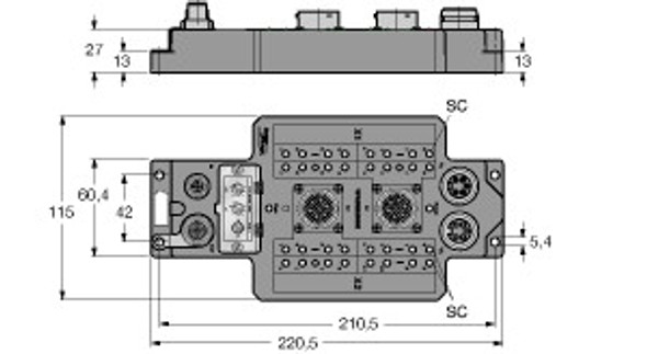 Turck Fldp-Iom2012-0001 Fieldbus I/O module PROFIBUS-DP, 20 digital pnp inputs, 12 digital outputs 0.5 A