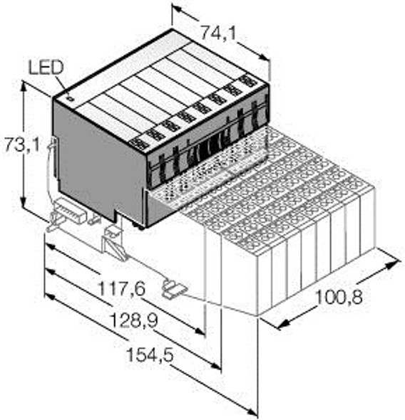 Turck Bl20-16Di-24Vdc-P BL20 electronic module, 16 digital inputs