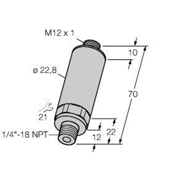 Turck Pt500Psig-13-Lu2-H1131 Pressure Transmitter, With Voltage Output (3-Wire)