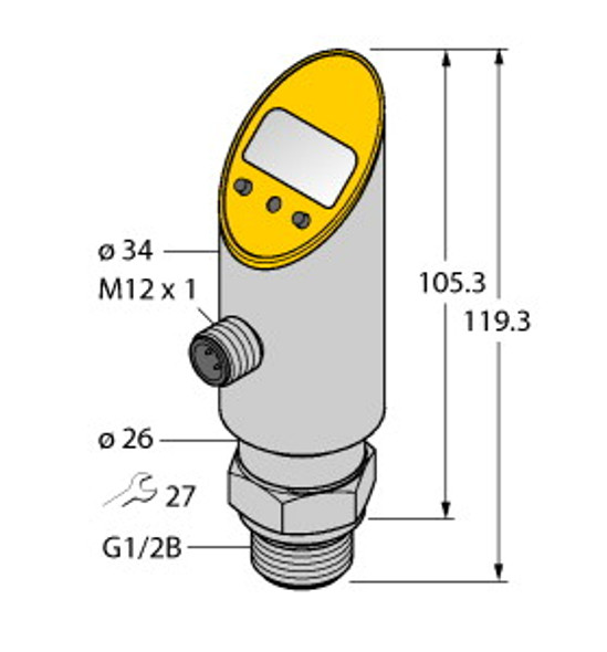 Turck Ps250R-609-Luupn8X-H1141 Pressure Transmitter (Front-Flush), With Voltage Output and PNP/NPN Transistor Switching Output