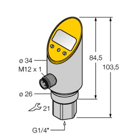 Turck Ps01Vr-301-2Upn8X-H1141 Pressure sensor, 2 PNP/NPN Transistor Switching Outputs