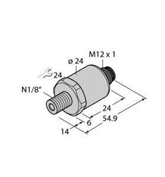 Turck Pt100Psig-2014-U1-H1141 Pressure Transmitter, With Voltage Output (3-Wire)