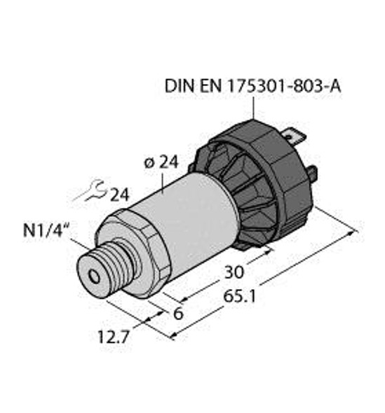 Turck Pt130Psiv-2003-I2-Da91 Pressure Transmitter, With Current Output (2-Wire)