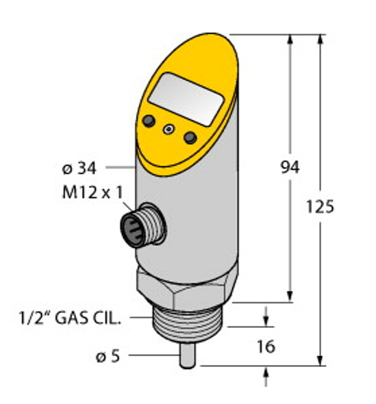 Turck Ts-516-Li2Upn8X-H1141-L016 Temperature Detection, With Current Output and PNP/NPN Transistor Switching Output, Output 2 Reprogrammable as Switching Output