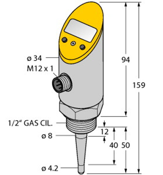 Turck Ts-516-Li2Upn8X-H1141-L050 Temperature Detection, With Current Output and PNP/NPN Transistor Switching Output, Output 2 Reprogrammable as Switching Output