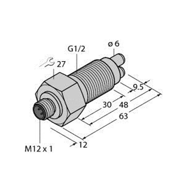 Turck Fcs-Gl1/2A4-Naex0-H1141/A Flow Monitoring, Immersion Sensor without Integrated Processor, TV 99 ATEX 1517X