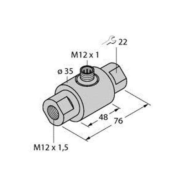 Turck Fci-D03A4-Na-H1141/M12 Flow Monitoring, Inline Sensor with Separate Processor