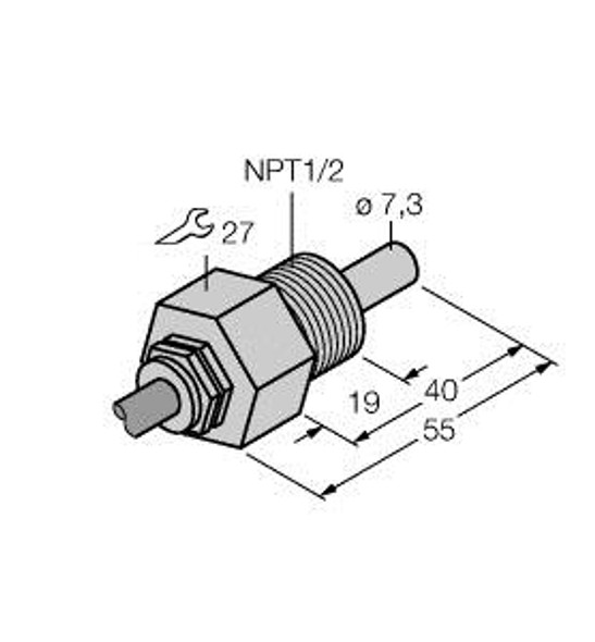 Turck Fcs-N1/2A4-Na 8M Flow Monitoring, Immersion Sensor without Integrated Processor