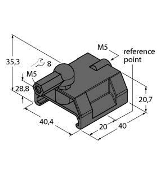 Turck P1-Li-Q25L Accessories, Positioning Element, For Linear Position Sensors LI-Q25L