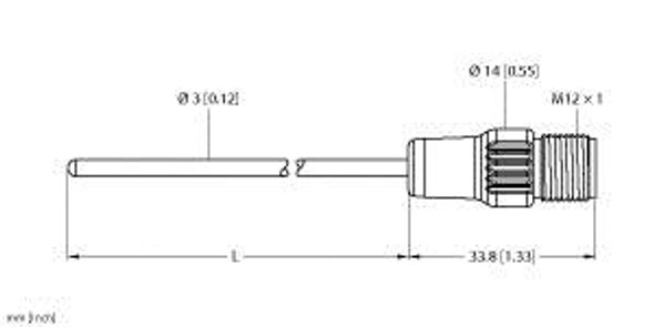 Turck Tp-203A-Cf-H1141-L100 Temperature Detection, Probe