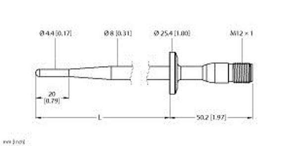 Turck Tp-504A-Tri3/4-H1141-L100 Temperature Detection, Probe