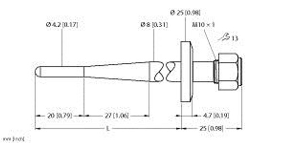 Turck Thw-3-Tri3/4-A4-L250 Accessories, Thermowell, For Temperature Sensors