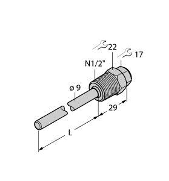 Turck Thw-6-N1/2-A4-L250 Accessories, Thermowell, For Temperature Sensors