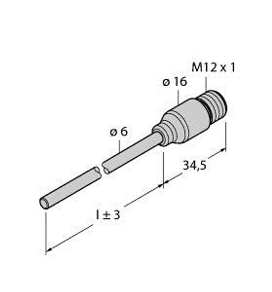 Turck Tps-206A-Cf-H1141-L200 Temperature Detection, Probe, Stainless Steel