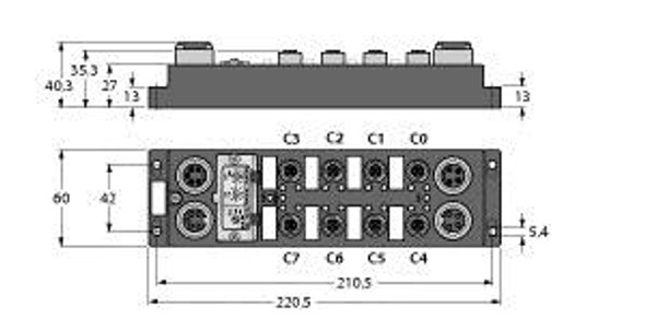 Turck Fdnp-L0808G-Tt I/O Module for DeviceNet, 8 digital npn/pnp inputs, 8 digital outputs 0.5 A