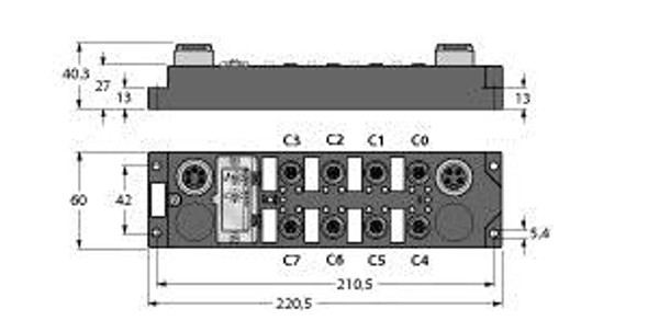 Turck Fdnp-S0808G-Ww I/O Module for DeviceNet, 8 digital PNP inputs, 8 digital outputs 0.5 A