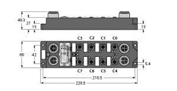 Turck Fdnp-S0008H-Tt I/O Module for DeviceNet, 8 digital outputs 1.4 A