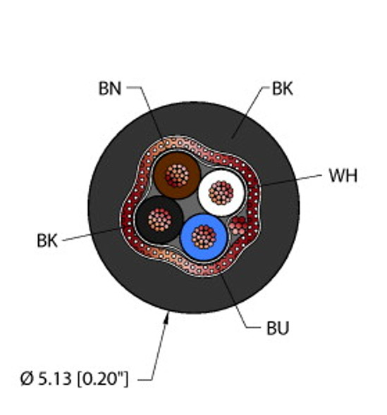 Turck Blk,Tpu,4X26,S-Fdb,Awm,Msha General Purpose Cable, Reelfast Bulk Cable