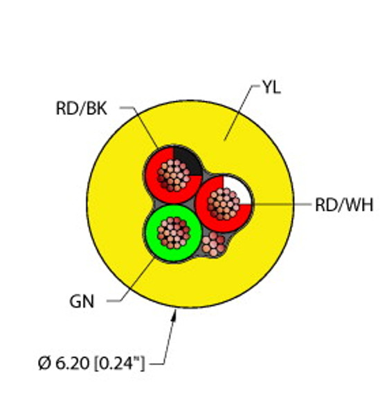 Turck Yel,Pvc,3X18,S-Df,Itc Instrumentation Tray Cable, Reelfast Bulk Cable