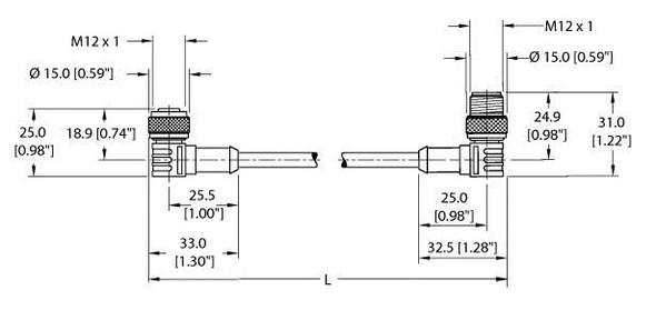 Turck Wk 4T-1.3-Ws 4T Actuator and Sensor Cable, Extension Cable