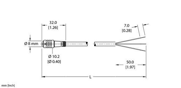 Turck Pkg 3Z-0.6 Actuator and Sensor Cable, Connection Cable