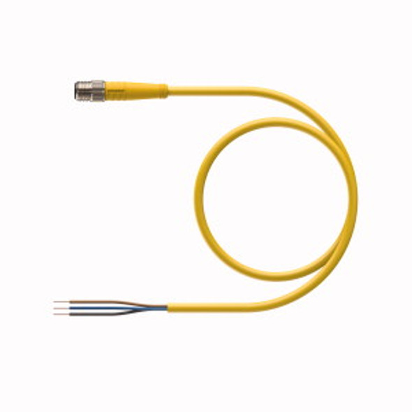 Turck Psg 3M-3 Single-ended Cordset, Straight Male Connector