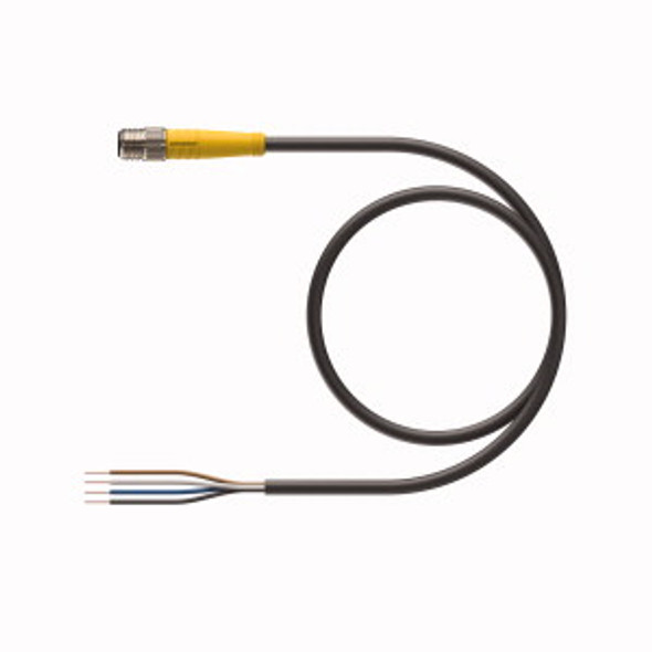 Turck Psg 4M-2/S90 Single-ended Cordset, Straight Male Connector