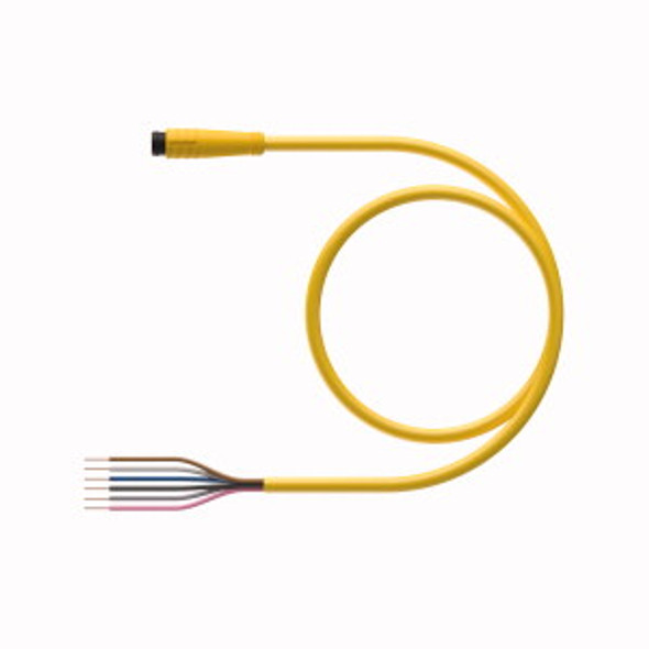 Turck Psg 6-2 Single-ended Cordset, Straight Male Connector