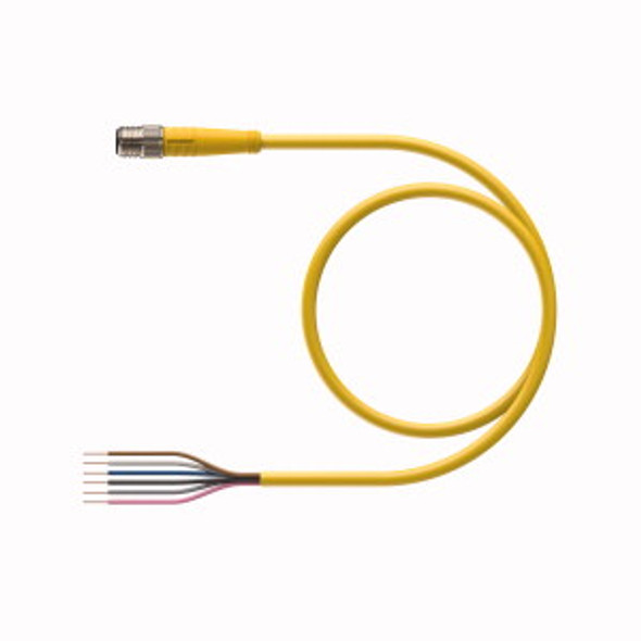 Turck Psg 6M-1.3 Single-ended Cordset, Straight Male Connector