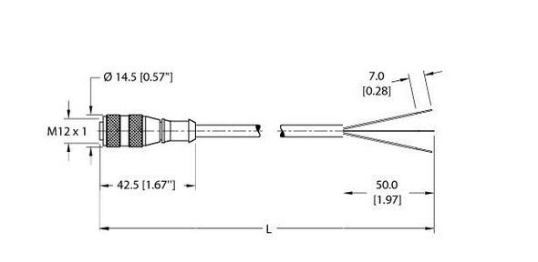 Turck Rk 4T-0.3 Actuator and Sensor Cable, Connection Cable