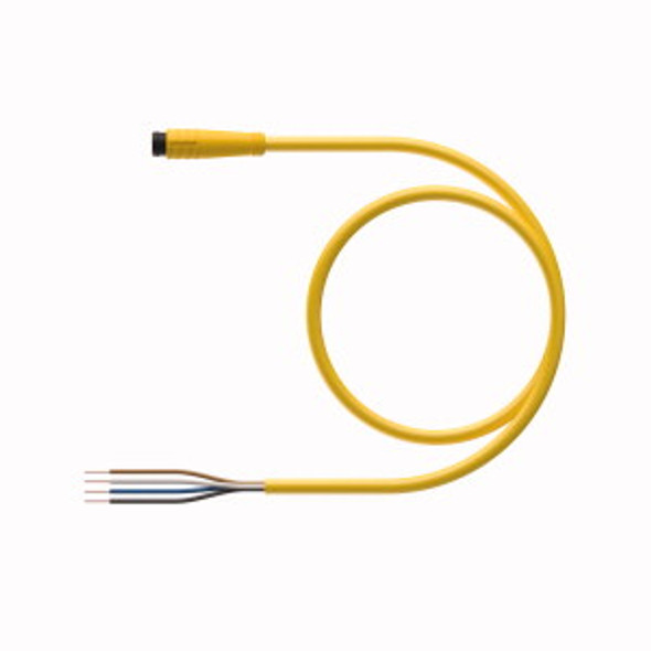 Turck Psg 4-0.2 Single-ended Cordset, Straight Male Connector