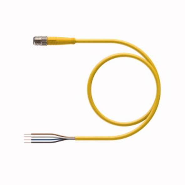 Turck Psg 4M-0.5 Single-ended Cordset, Straight Male Connector