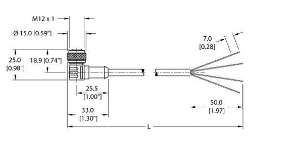 Turck Wk 4.4T-2/Sv Actuator and Sensor Cable, Connection Cable